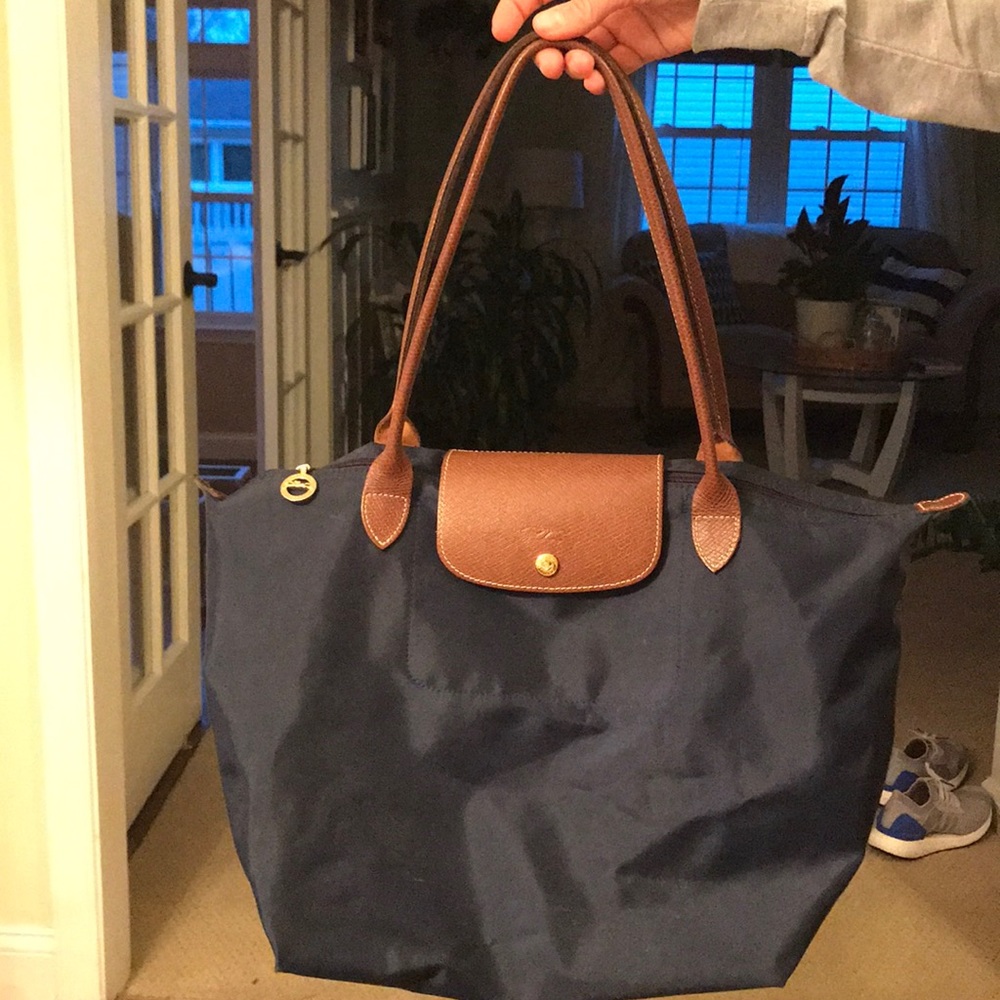 Blue longchamp bag